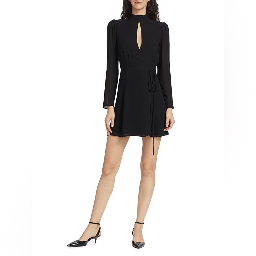 Reformation Black Long Sleeve Dress Size XS 100% Viscose - Picture 2 of 16